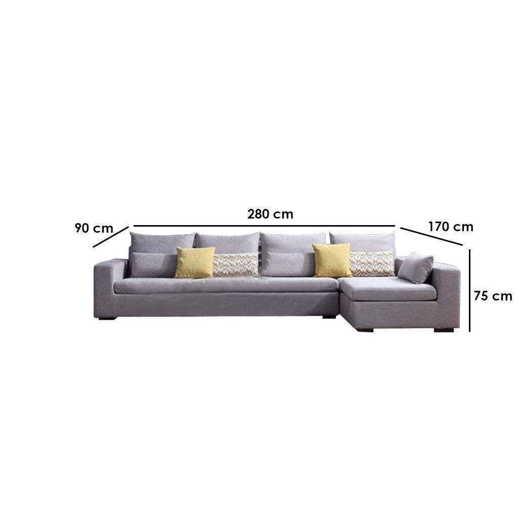 Beech wood corner sofa 280 x 170 cm - KEY57