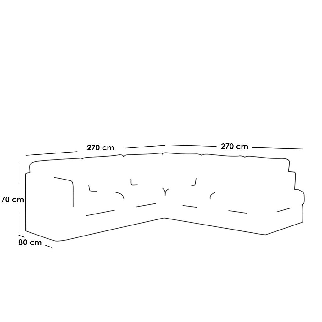 ركنة خشب زان 270×270سم - KEY38