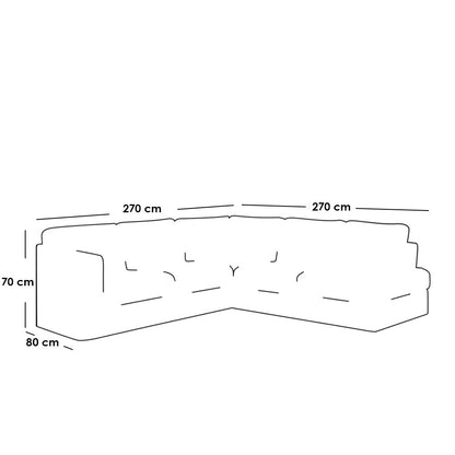 ركنة خشب زان 270×270سم - KEY38