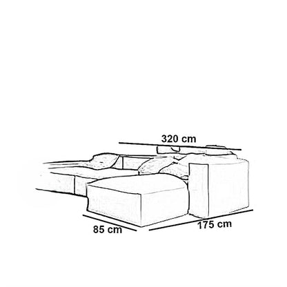 Beech wood corner sofa 320 x 175 cm - KEY67
