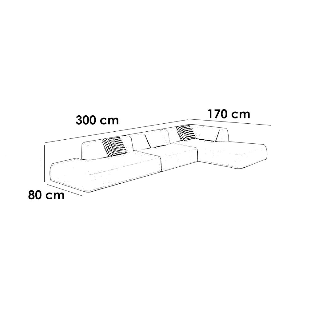 ركنة خشب زان 300×170سم - KEY75