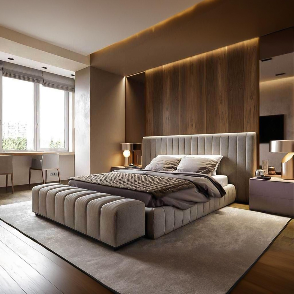 سرير مع بانكيت