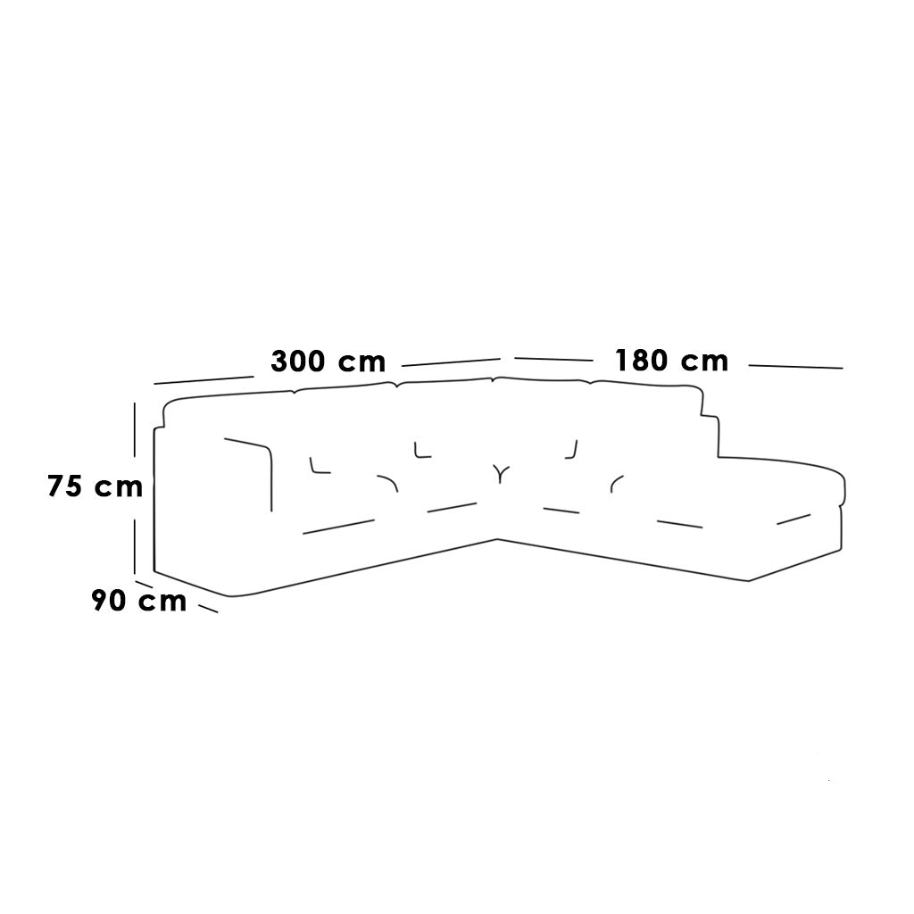 ركنة خشب زان 300×180سم - KEY44