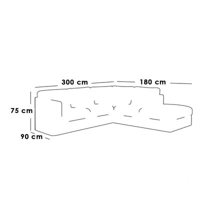 ركنة خشب زان 300×180سم - KEY44