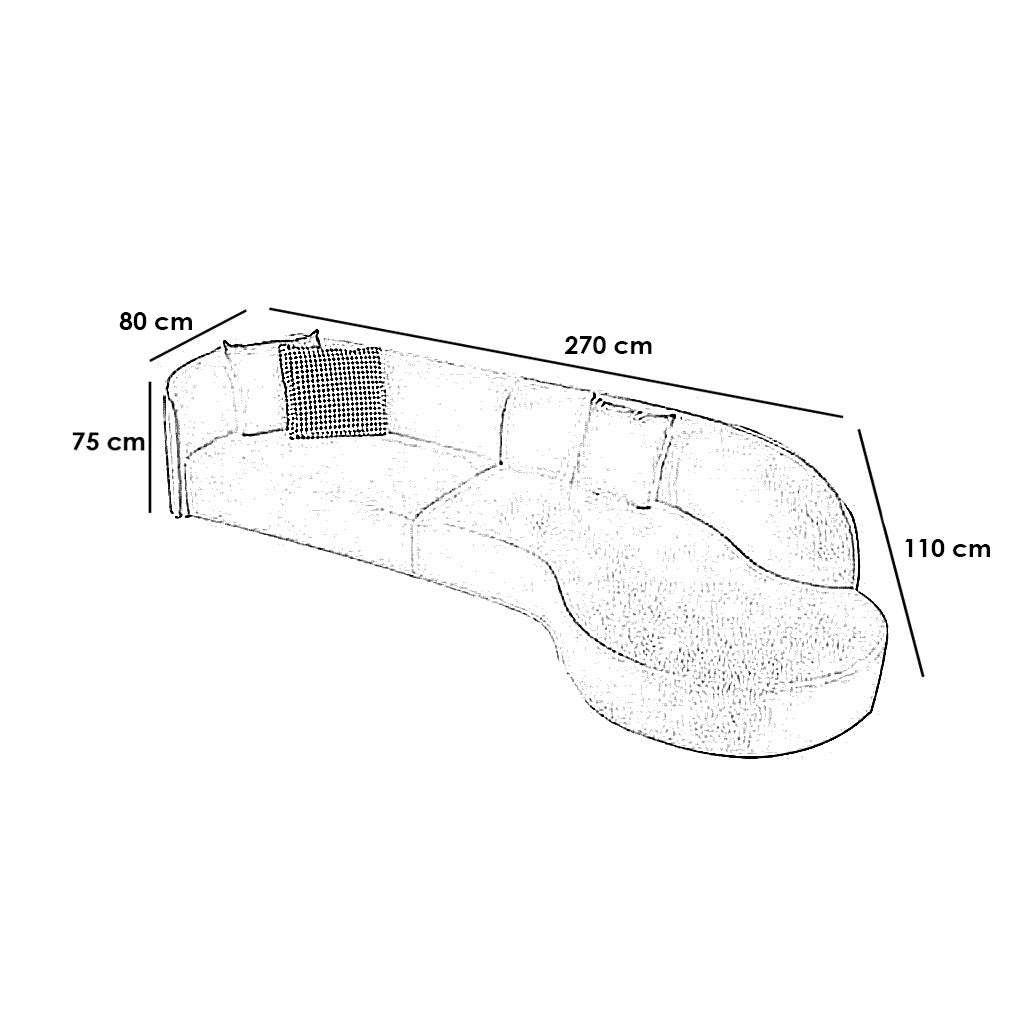 ركنة خشب زان 270×110سم - KEY45