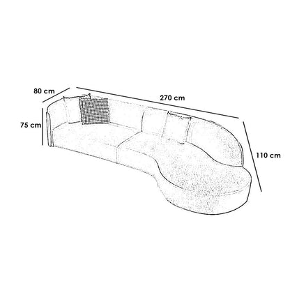 ركنة خشب زان 270×110سم - KEY45