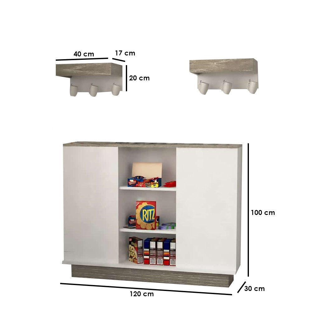 Coffee corner with decorative shelf 30×120 cm - CRC79