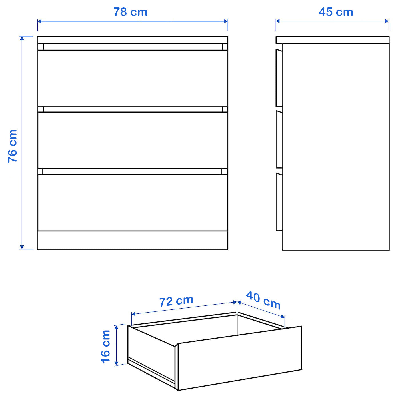 Drawer unit 78 x 45 cm - WDY10