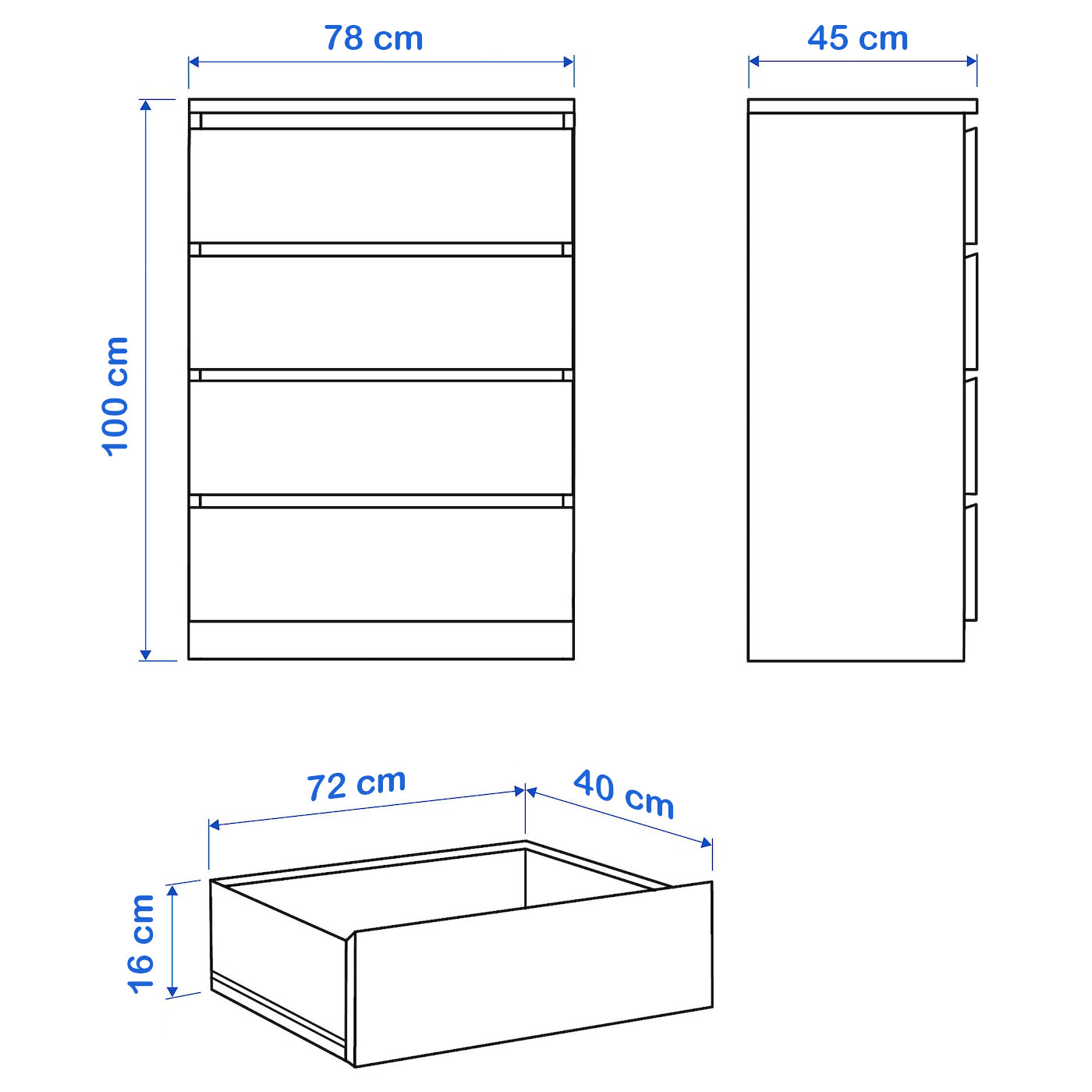 Drawer unit 78 x 45 cm - WDY12