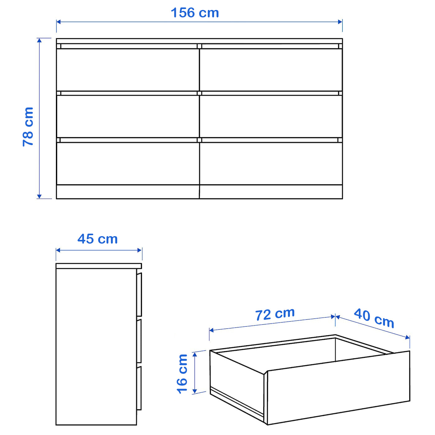 Drawer unit 156x78cm - WDY126