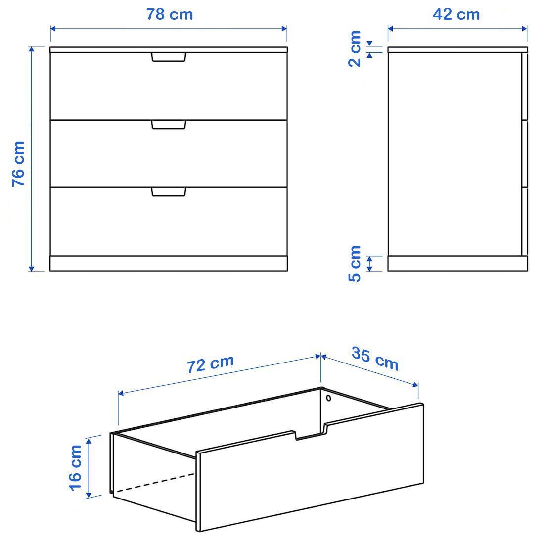 Drawer unit 78 x 42 cm - WDY44