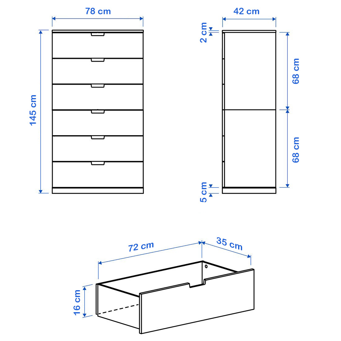 Drawer unit 78 x 42 cm - WDY45