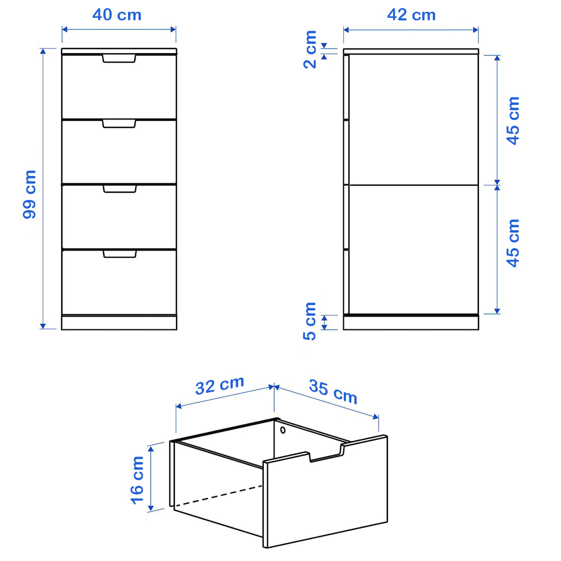 وحدة أدراج 42×40سم- WDY40