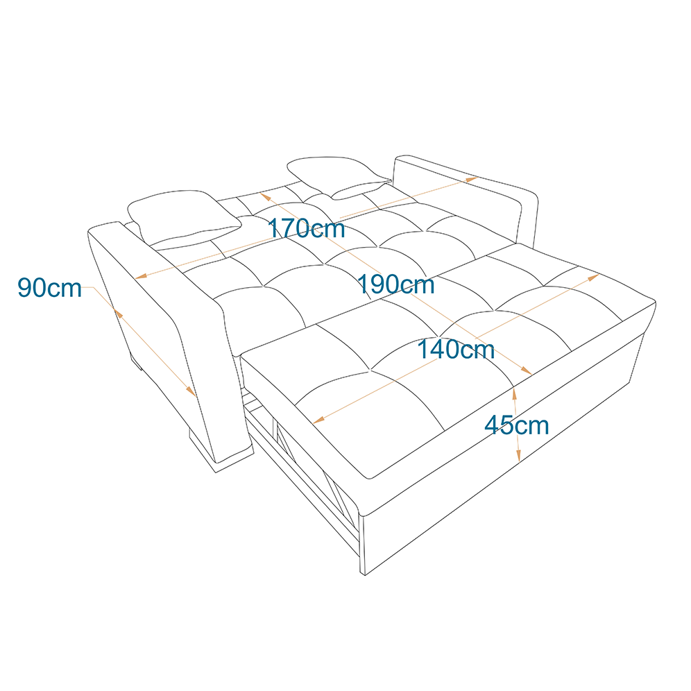 كنبة سرير ميكانيزم 170×90سم - MAS19