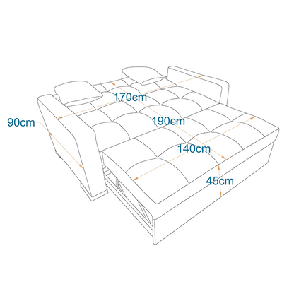 كنبة سرير ميكانيزم 170×90سم - MAS19