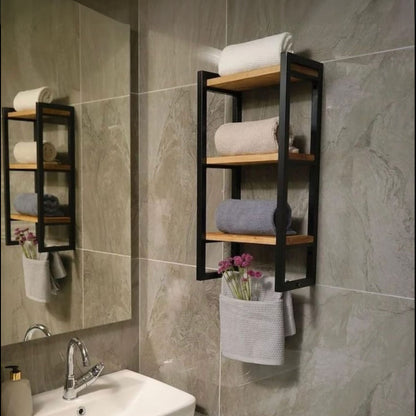 Bathroom unit with shelves and towel, 40 x 40 cm - STEL96