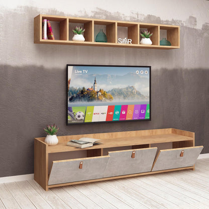 TV table with wall shelve - LOG265