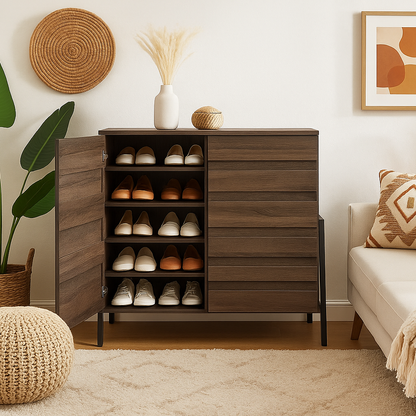 Special offer: shoe rack 35x80 cm + free pouf - WM61