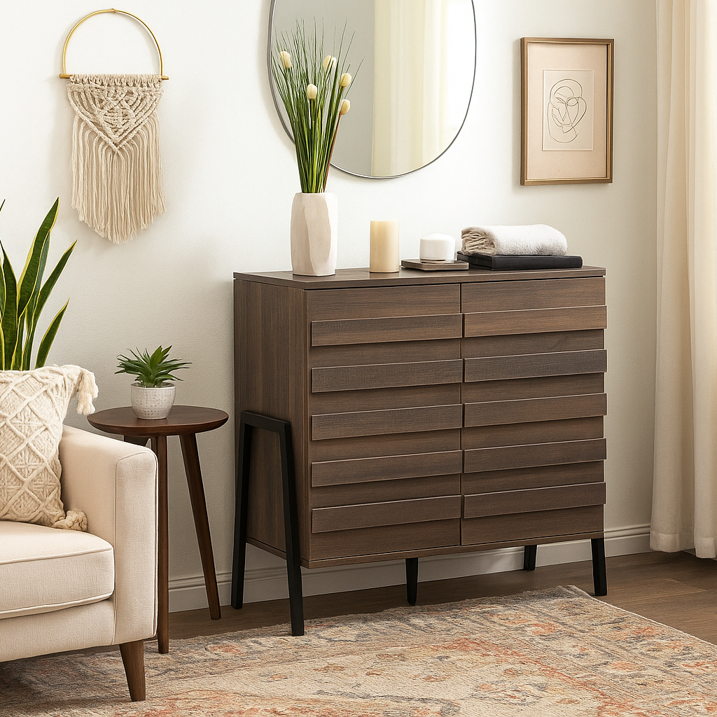 Special offer: shoe rack 35x80 cm + free pouf - WM61