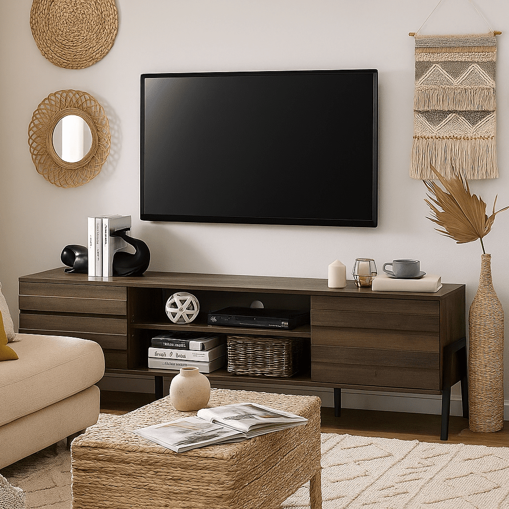 طقم ترابيزات (ترابيزة تليفزيون مع ترابيزة قهوة وجزامة) - 3 قطع - WM72