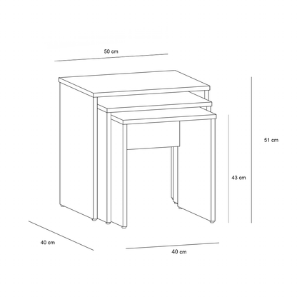 Side Table Set - 3 Pieces - MIRA45