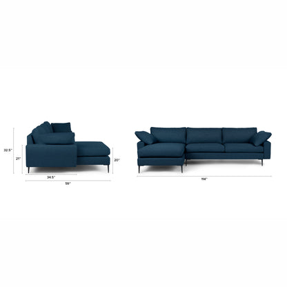 Corner sofa- multiple colors - 270 x 160 cm - DAF07