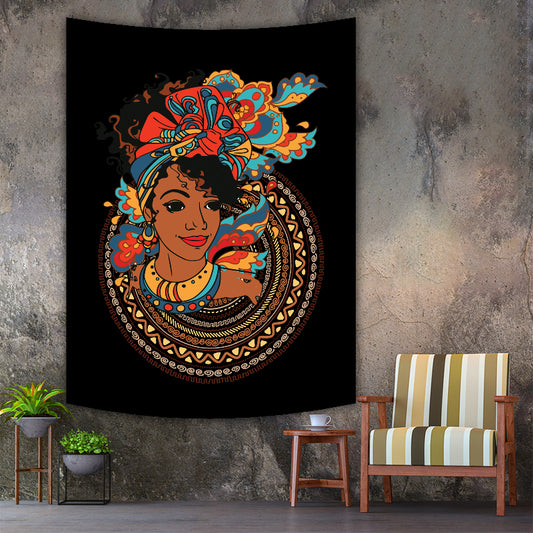 African Girl Decorative Curtain 200cm -AD80