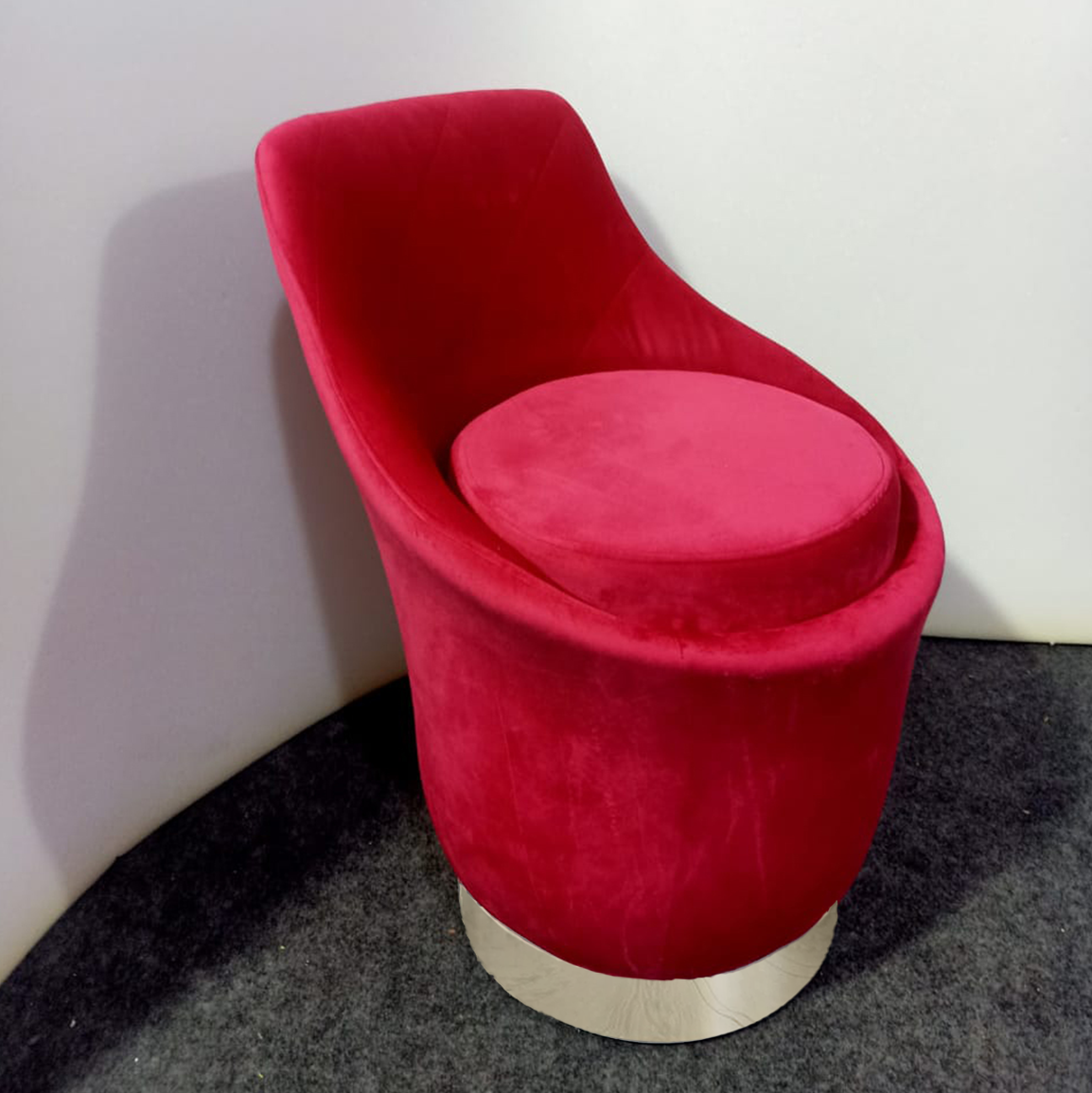 Round chair 47 cm - red - AC393 – Chic Homz