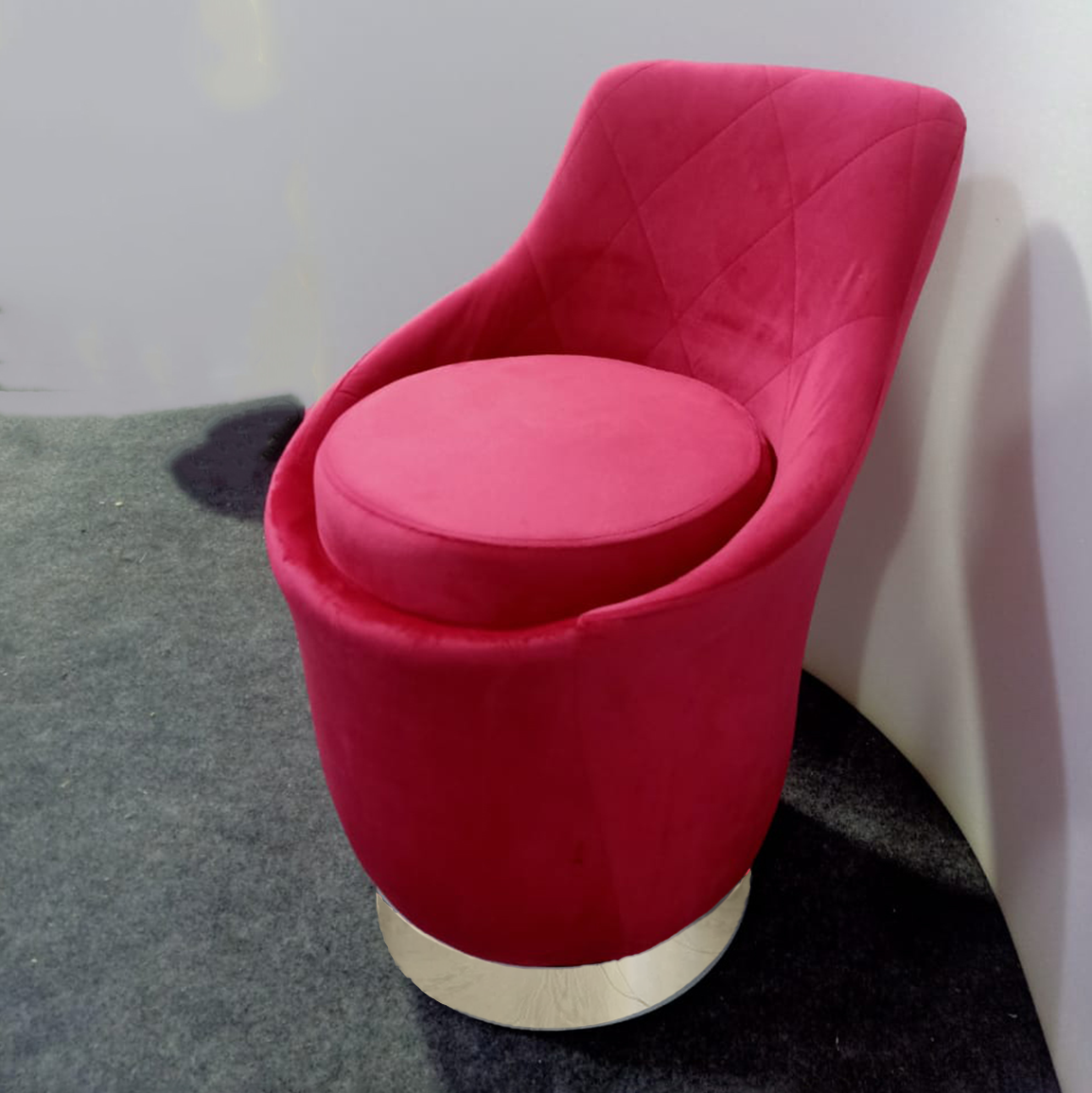 Round chair 47 cm - red - AC393 – Chic Homz