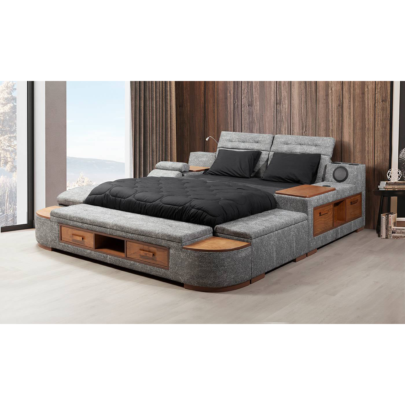 سرير خشب طبيعي 180×200سم - PIO270