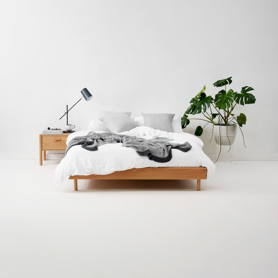 سرير خشب زان طبيعي - 200×160سم - SHR175