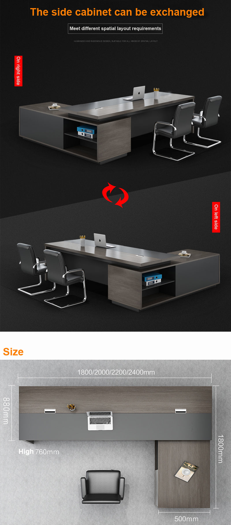 Manager desk 70 x 200 cm - PIO77