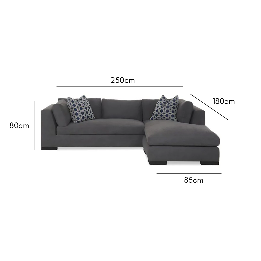 Beech wood corner sofa 250×180 cm - multiple colors - DECO214