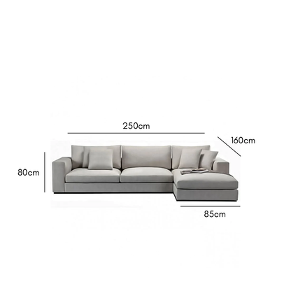 Beech wood corner sofa 250 x 160 cm - multiple colors - DECO231