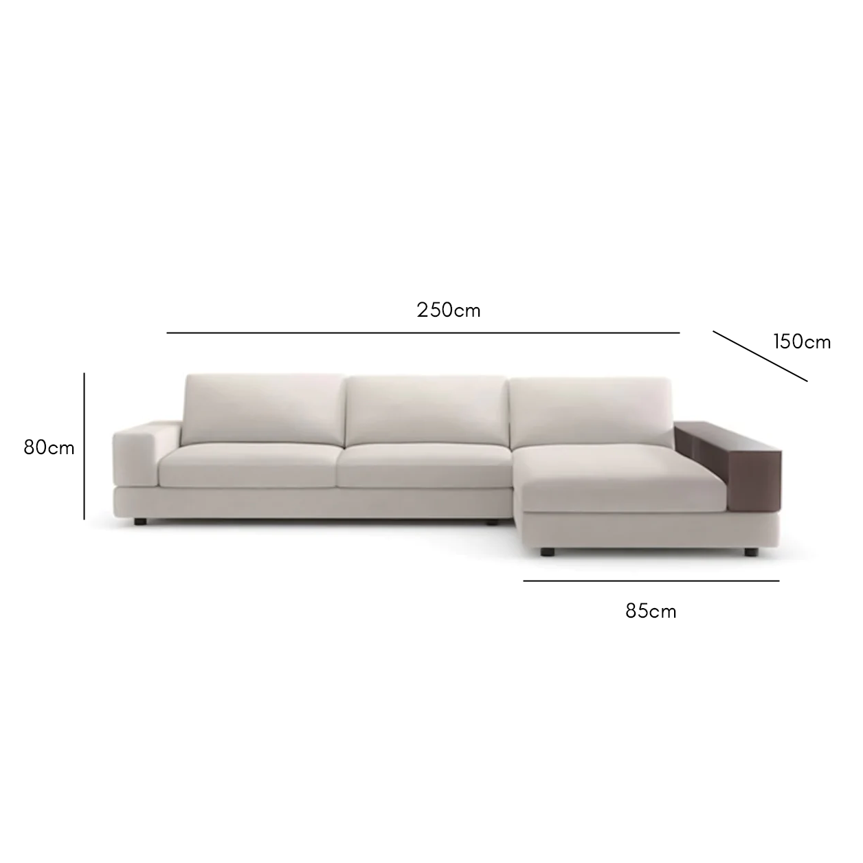 Beech Wood Corner Sofa 150 250 Cm