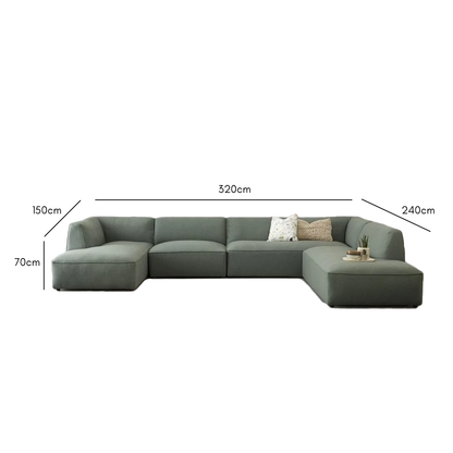 Beech wood corner sofa 320 x 240 cm - multiple colors - DECO243