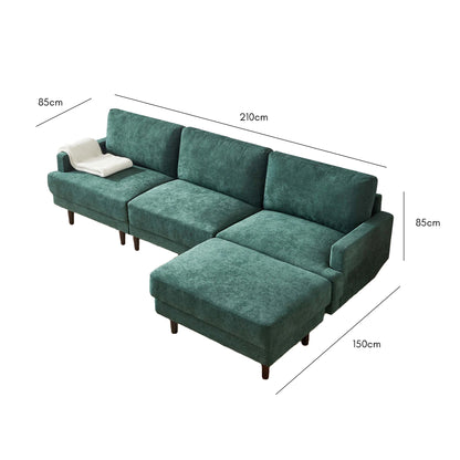 Beech wood corner sofa 210×150 cm - multiple colors - DECO256