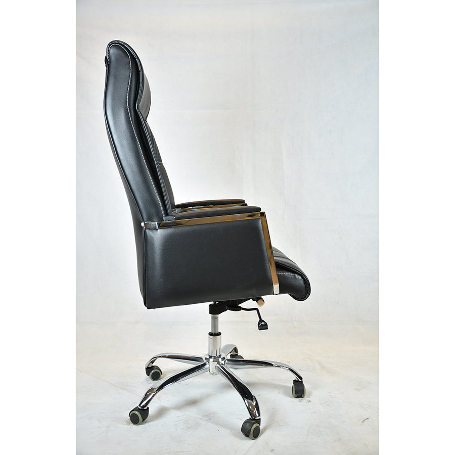 كرسي مكتب جلد - أسود - OC340