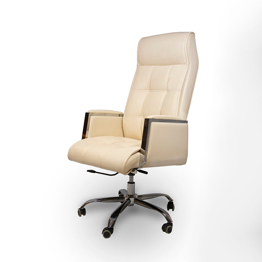 Leather Manager Chair - White - OC298