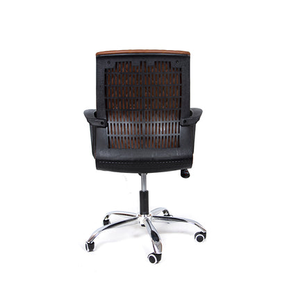 Leather office chair - black - OC292