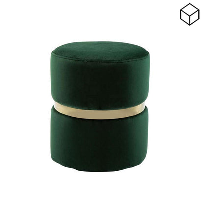 Round pouf  - green x gold - AC16