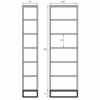 Display unit - six shelves 35×200 cm - CBE40