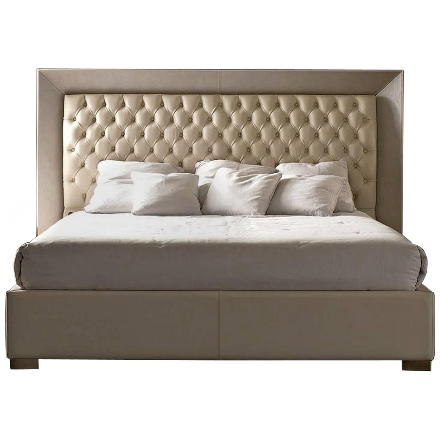 سرير تنجيد بسحارة 210×170 سم - خشب كونتر و زان - SY77