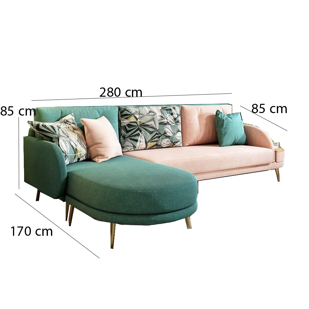 Corner sofa- multiple colors - 280 x 170 cm - DAF09