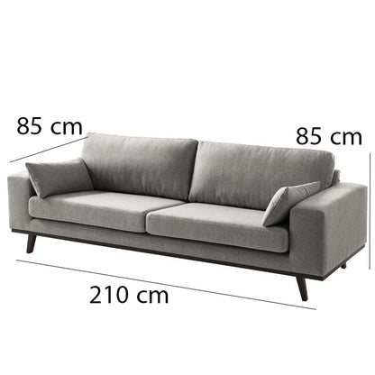Natural beech wood sofa, 85 x 210 cm - multiple colors - DECO15
