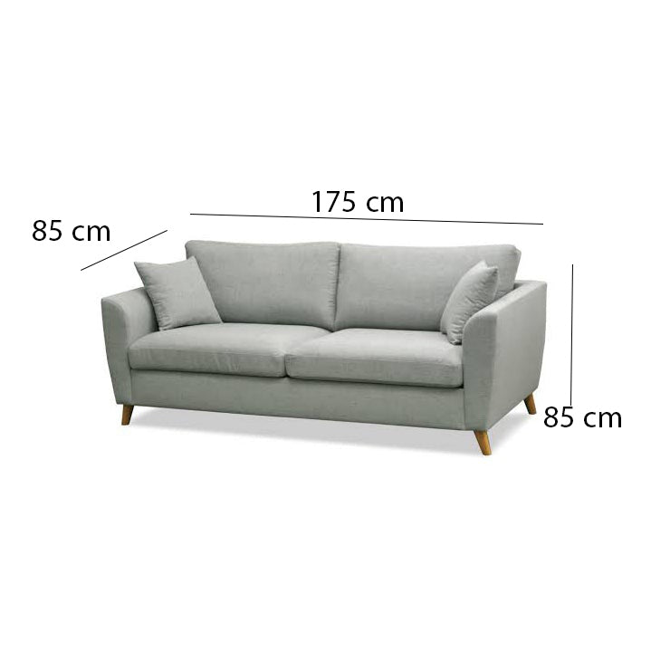 Natural beech wood sofa, 85 x 175 cm - multiple colors - DECO16