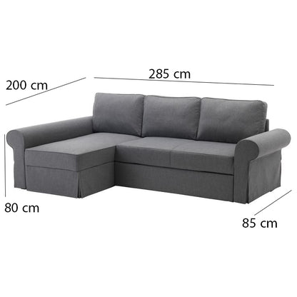 Natural beech wood corner sofa 285 x 200 cm - multiple colors - DECO5