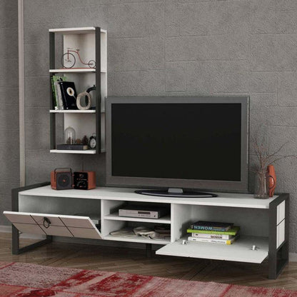 TV table with side shelves unit -TRA02-1