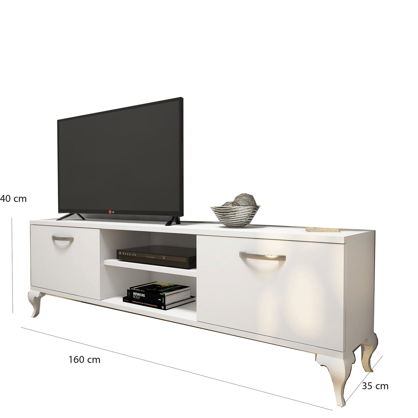TV table with two decorative shelves 35 x 160 cm - FNH127