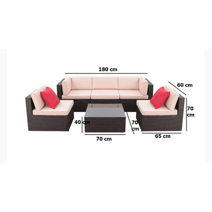 Outdoor Set Table and 2 Chairs with Sofa - SHP165